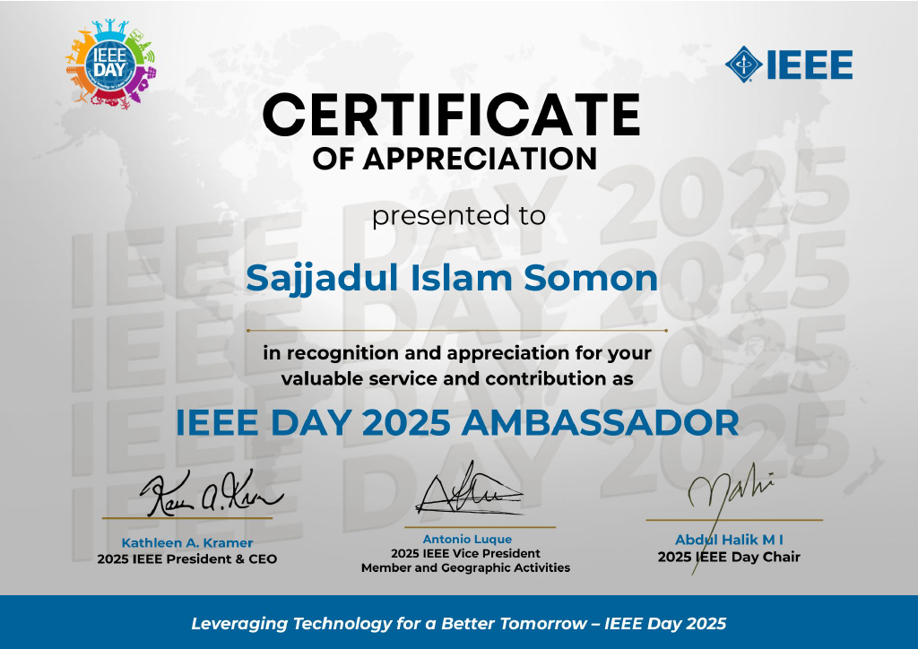 Ambassador at IEEE Day 2025