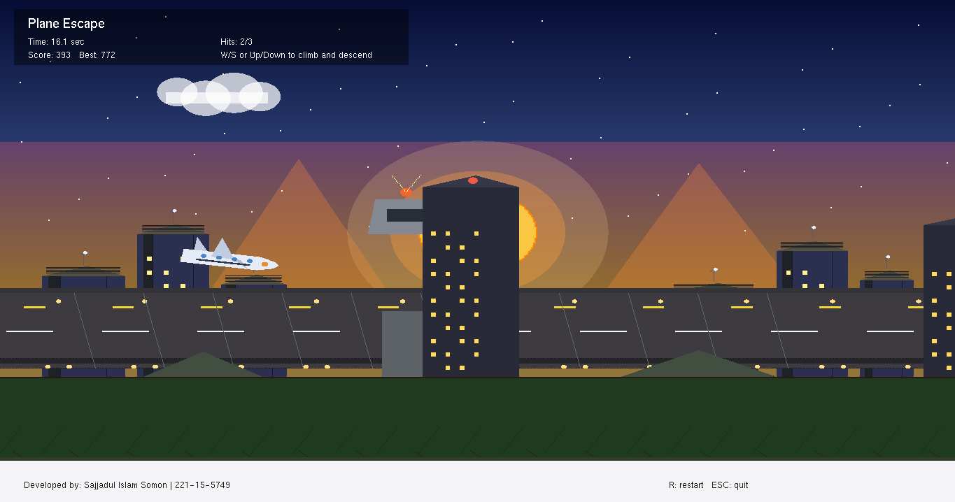 Plane Escape Game: A 2D Arcade Adventure